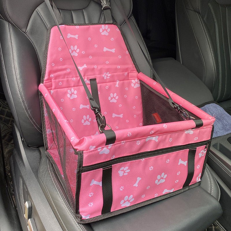 Foldable Dog Car Seat Carrier with Safety Straps & Mesh Panels - Chiens Royaux