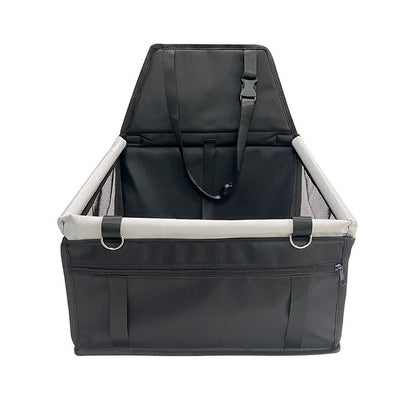 Foldable Dog Car Seat Carrier with Safety Straps & Mesh Panels - Chiens Royaux