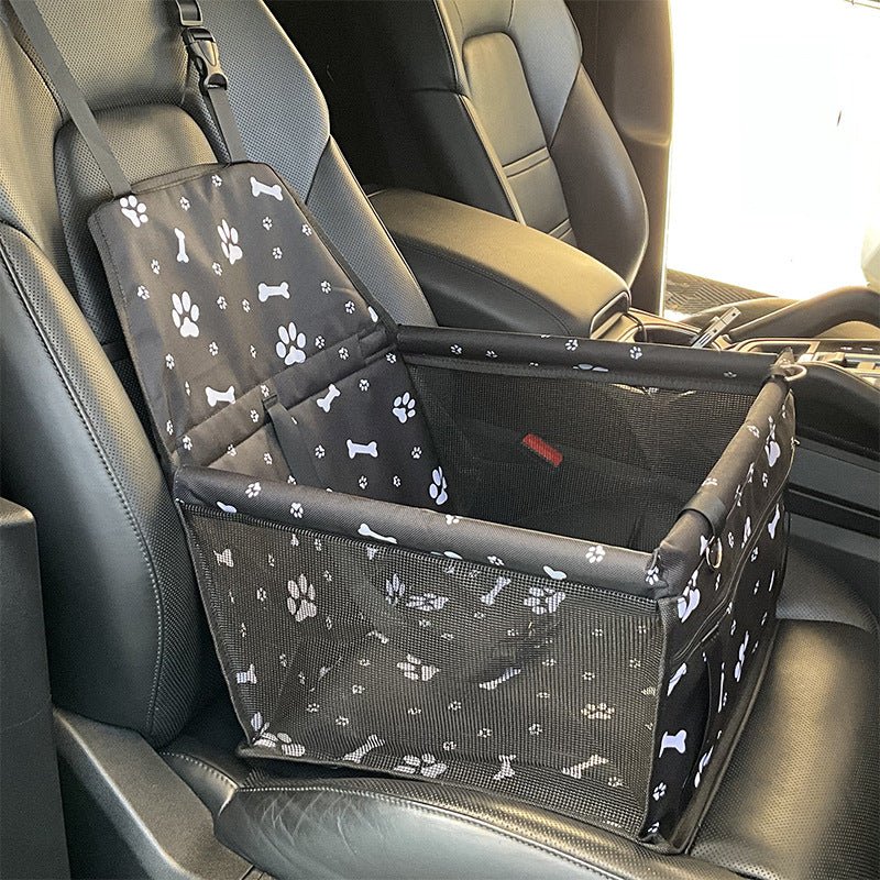 Foldable Dog Car Seat Carrier with Safety Straps & Mesh Panels - Chiens Royaux