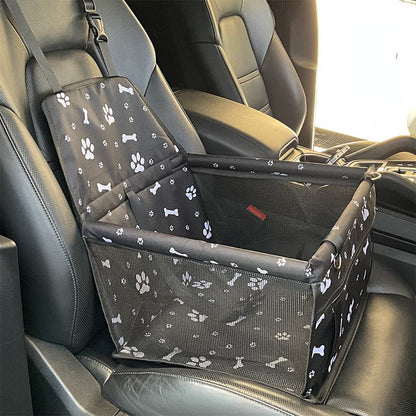 Foldable Dog Car Seat Carrier with Safety Straps & Mesh Panels - Chiens Royaux