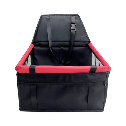 Foldable Dog Car Seat Carrier with Safety Straps & Mesh Panels - Chiens Royaux