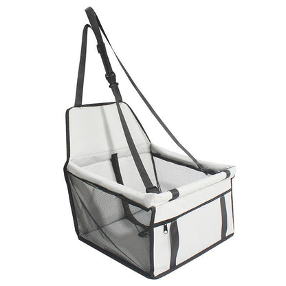 Foldable Dog Car Seat Carrier with Safety Straps & Mesh Panels - Chiens Royaux