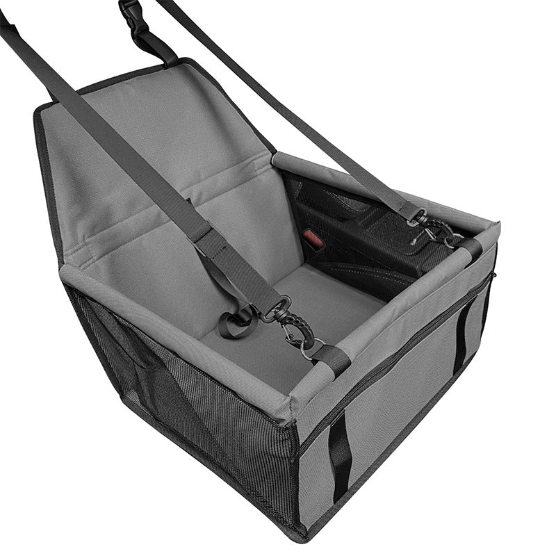 Foldable Dog Car Seat Carrier with Safety Straps & Mesh Panels - Chiens Royaux