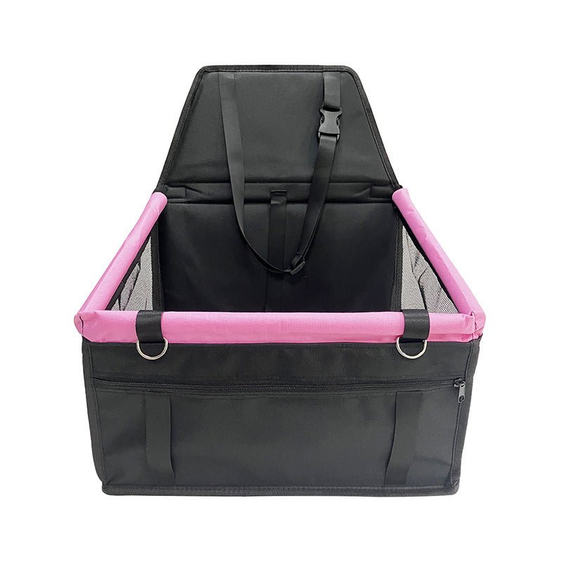 Foldable Dog Car Seat Carrier with Safety Straps & Mesh Panels - Chiens Royaux