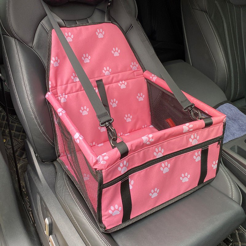 Foldable Dog Car Seat Carrier with Safety Straps & Mesh Panels - Chiens Royaux