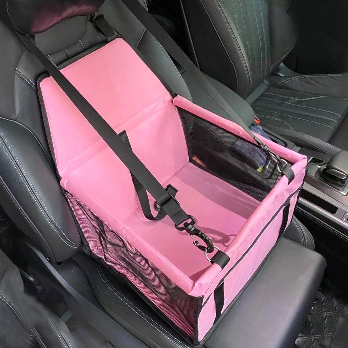 Foldable Dog Car Seat Carrier with Safety Straps & Mesh Panels - Chiens Royaux