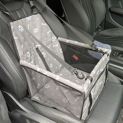 Foldable Dog Car Seat Carrier with Safety Straps & Mesh Panels - Chiens Royaux