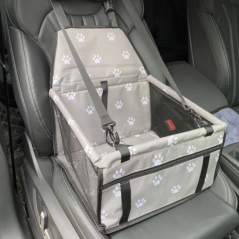 Foldable Dog Car Seat Carrier with Safety Straps & Mesh Panels - Chiens Royaux